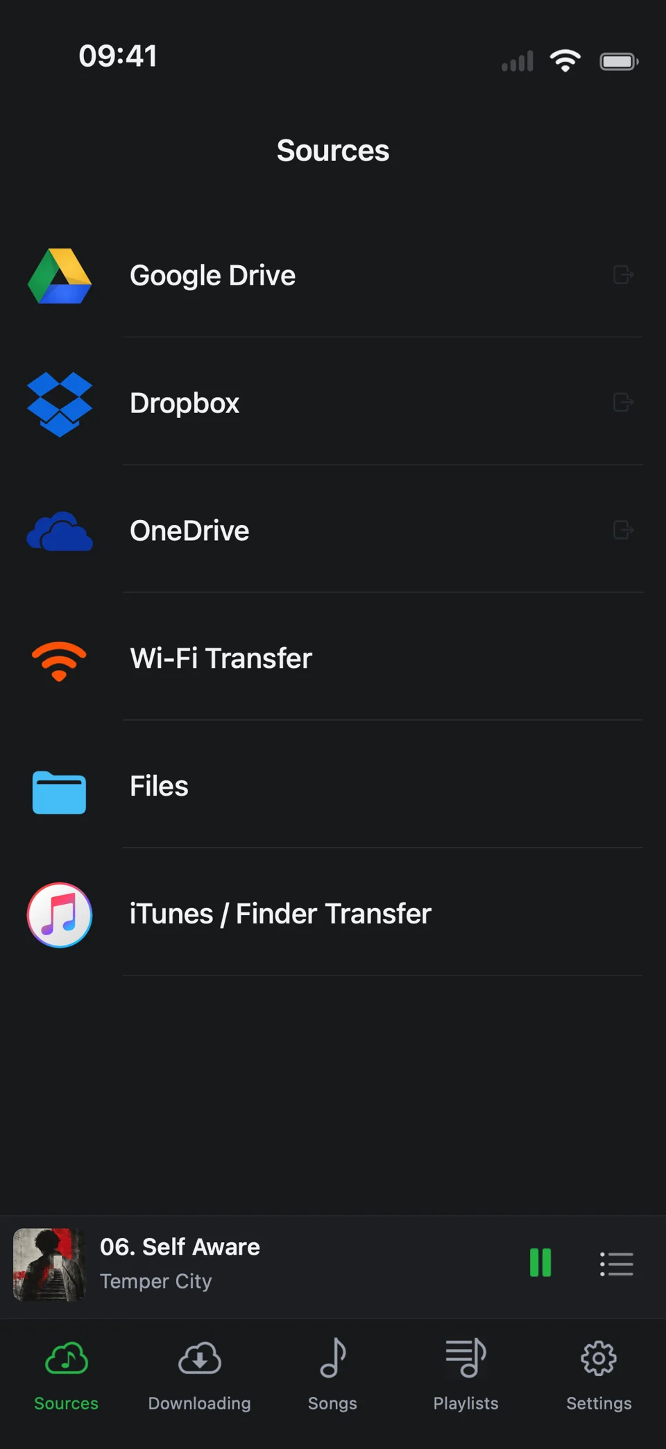 Google Drive, Dropbox, OneDrive, Wi-Fi, Files and computer transfer.